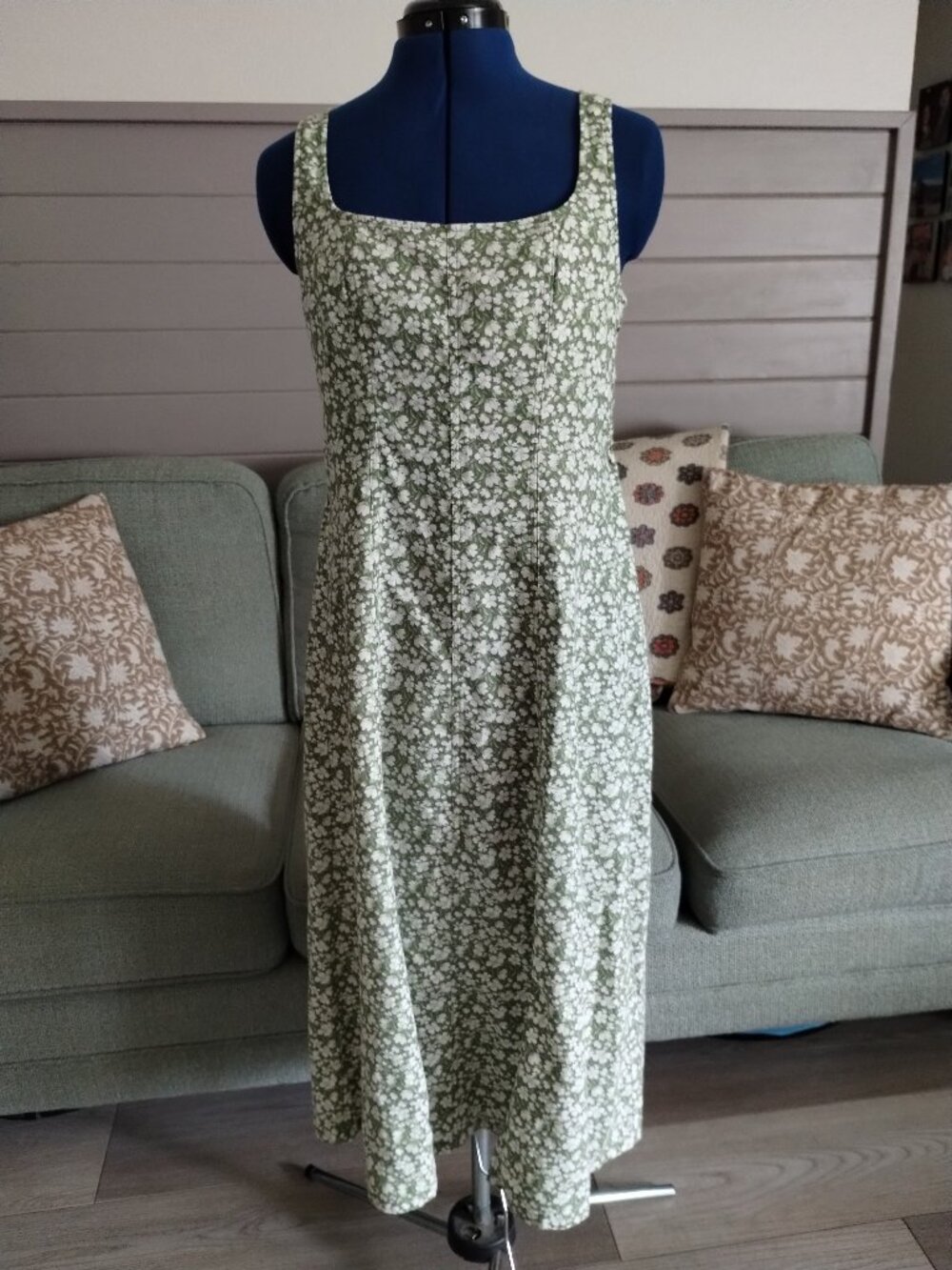 Old Navy Fit & Flare Sleeveless Linen-Blend Midi Dress NWOT